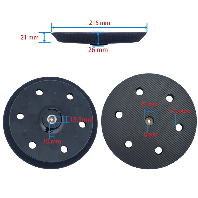 HDongany 2 Pack 9 inch 6 Hole Hook and Loop Replacement Backing Pad for Orbital Sander Drywall Sander for Wall Grinding Woodworking - Image 2